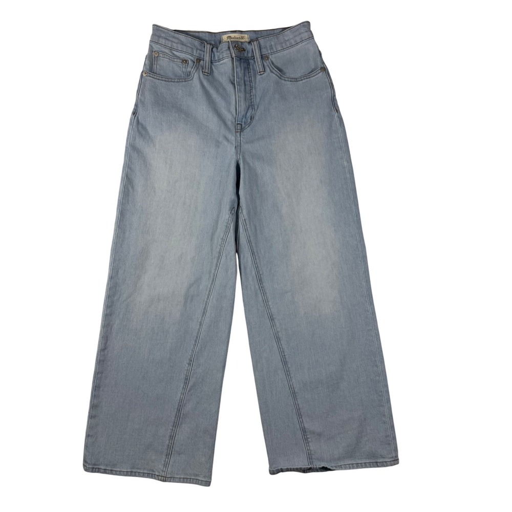 Madewell Wide-Leg Crop Jeans Light Wash Denim Size 26 High Rise Cropped Pants